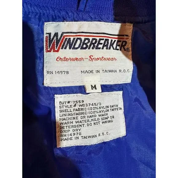 Vintage Windbreaker Satin Jacket Blue Orange M - Picture 4 of 7